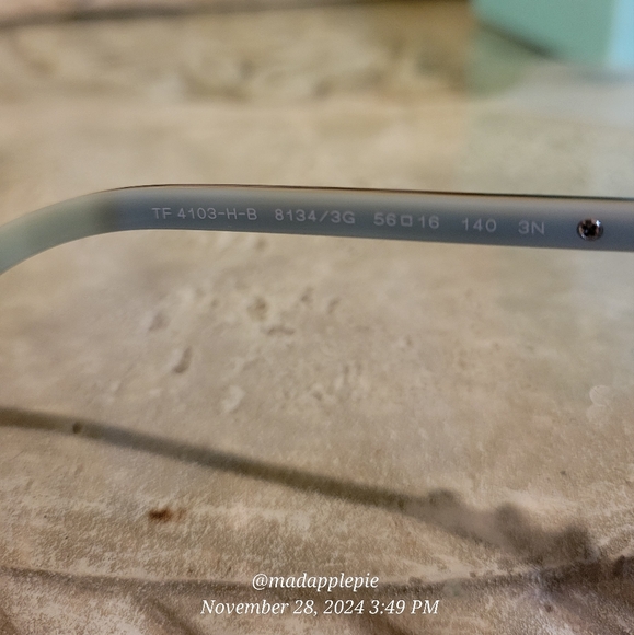 Tiffany & Company TF4103 Sunglasses Havanah Crystal Embelished Pearl Luxury #127 - Picture 8 of 15
